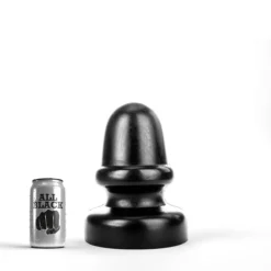 All Black - Buttplug Met Stimulerende Ribbel 23 X 13.5 Cm - Zwart