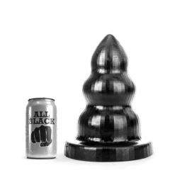All Black - Triple Pleasure Buttplug - Zwart -Cock & Ball Toys winkel All Black Triple Pleasure Buttplug zwart 3