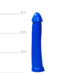 All Black All Blue - XXL Dildo Met Ribbels 31 X 5.5 Cm - Blauw -Cock & Ball Toys winkel All Blue XXL Dildo met ribbels 31 x 5 5 cm blauw 3