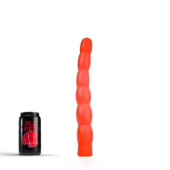 All Black All Red - Geribbelde Anaal Dildo 32 X 4,5 Cm - Rood