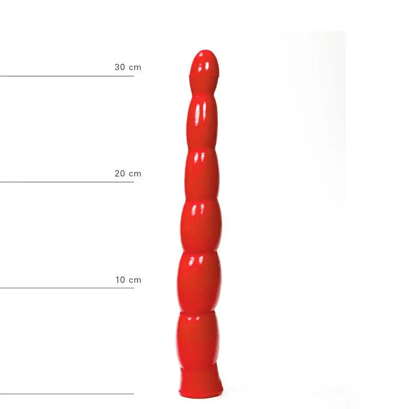 All Black All Red - Geribbelde Anaal Dildo 32 X 4,5 Cm - Rood 4 All Black All Red - Geribbelde Anaal Dildo 32 X 4,5 Cm - Rood - Afbeelding 4