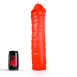 All Black All Red - Geribbelde Dildo 38 X 8,5 Cm - Rood