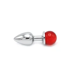Kiotos Steel Aluminium Buttplug Met Glinsterende Ronde Siersteen - Rood -Cock & Ball Toys winkel Aluminium Buttplug met Glinsterende Ronde Siersteen rood 4