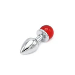 Kiotos Steel Aluminium Buttplug Met Glinsterende Ronde Siersteen - Rood -Cock & Ball Toys winkel Aluminium Buttplug met Glinsterende Ronde Siersteen rood 5