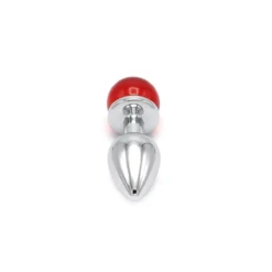 Kiotos Steel Aluminium Buttplug Met Glinsterende Ronde Siersteen - Rood -Cock & Ball Toys winkel Aluminium Buttplug met Glinsterende Ronde Siersteen rood 6