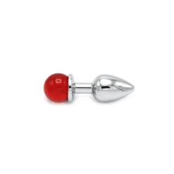 Kiotos Steel Aluminium Buttplug Met Glinsterende Ronde Siersteen - Rood -Cock & Ball Toys winkel Aluminium Buttplug met Glinsterende Ronde Siersteen rood 8