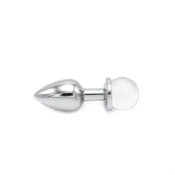 Kiotos Steel Aluminium Buttplug Met Glinsterende Ronde Siersteen - Transparant -Cock & Ball Toys winkel Aluminium Buttplug met Glinsterende Ronde Siersteen transparant 4