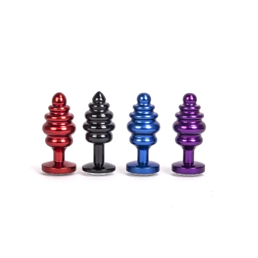 Kiotos Aluminum Geribbelde Buttplug Met Kristal - Zwart 2 Kiotos Aluminum Geribbelde Buttplug Met Kristal - Zwart - Afbeelding 2