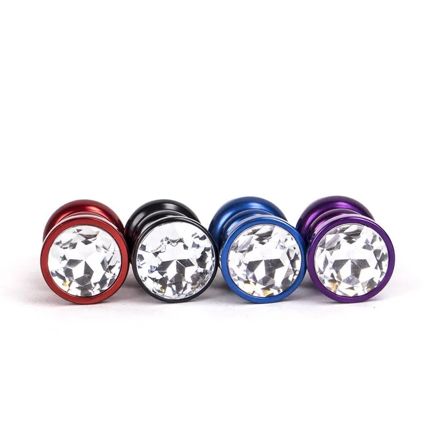 Kiotos Aluminum Geribbelde Buttplug Met Kristal - Zwart 3 Kiotos Aluminum Geribbelde Buttplug Met Kristal - Zwart - Afbeelding 3