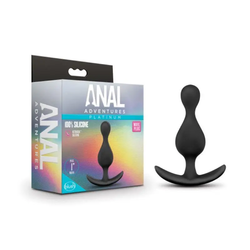 Anal Adventures - Platinum Wave Anaal Plug - Zwart 3 Anal Adventures - Platinum Wave Anaal Plug - Zwart - Afbeelding 3