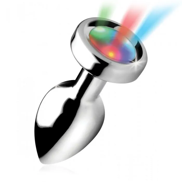 Booty Sparks - Buttplug Met LED Verlichting - Aluminium - Verkrijgbaar In Maten Small Medium En Large 1 Booty Sparks - Buttplug Met LED Verlichting - Aluminium - Verkrijgbaar In Maten Small Medium En Large