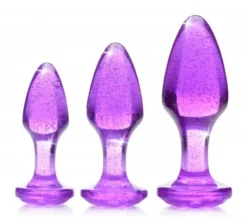 Booty Sparks - Glitter Gem Buttplug Set Met Glitters - Paars