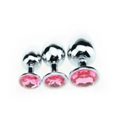 Kiotos Steel Butt Plug Aluminium Met Roze Kristal - Small -Cock & Ball Toys winkel Butt plug aluminium met roze kristal small 3