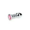 Kiotos Buttplug Aluminium Geribbeld Met Kristal - Roze