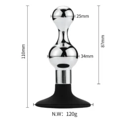 Kiotos Buttplug Aluminium In Zandloper-vorm Met Zuignap -Cock & Ball Toys winkel Buttplug aluminium in zandloper vorm met zuignap 6