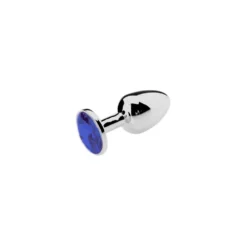 O-products Buttplug Aluminium Met Blauw Sierkristal