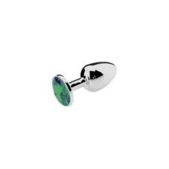 O-products Buttplug Aluminium Met Groen Sierkristal