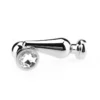 Kiotos Steel Buttplug Aluminium Met Transparant Kristal - 100 Mm X 30 Mm
