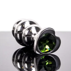 Kiotos Steel Buttplug Geribbeld RVS Met Diamant In Hartvorm - Groen 9 Kiotos Steel Buttplug Geribbeld RVS Met Diamant In Hartvorm - Groen -Cock & Ball Toys winkel Buttplug geribbeld RVS met diamant in hartvorm groen 4