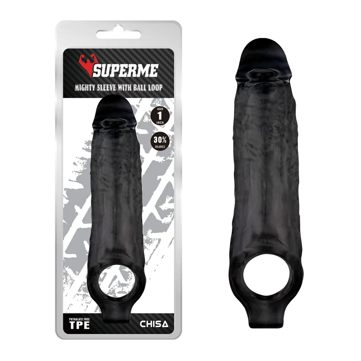 Chisa Novelties - Mighty Loop - Penis Sleeve Met Scrotum Lus - Zwart 2 Chisa Novelties - Mighty Loop - Penis Sleeve Met Scrotum Lus - Zwart - Afbeelding 2