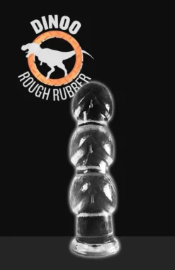 Dinoo - Geribbelde XXL Buttplug Gaston 27,5 X 8 Cm - Transparant