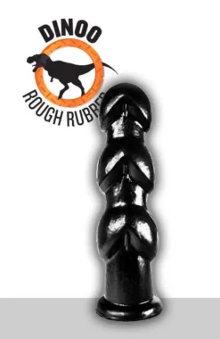 Dinoo - Geribbelde XXL Buttplug Gaston 27,5 X 8 Cm - Zwart