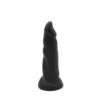 Dinoo - XXL Anaal Dildo Met Dikke Ribbels En Puntige Eikel Van TPE - Zwart