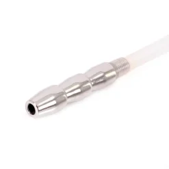 Kiotos Steel Geribbelde Urethral Catheter Plug - Dilator Met Eikelring -Cock & Ball Toys winkel Geribbelde Urethral Catheter Plug dilator met eikelring 4