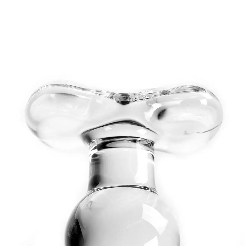 Kiotos Glass Glazen Buttplug Geribbeld - Transparant 2 Kiotos Glass Glazen Buttplug Geribbeld - Transparant - Afbeelding 2