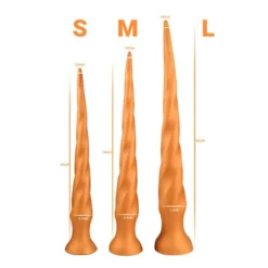 Gold Play By Kiotos Gold Play - Soft Liquid Siliconen Anaal Dildo/Anaal Snake Twist - Goud -Cock & Ball Toys winkel Gold Play Soft Liquid Siliconen Anaal DildoAnaal Snake Twist Goud 6