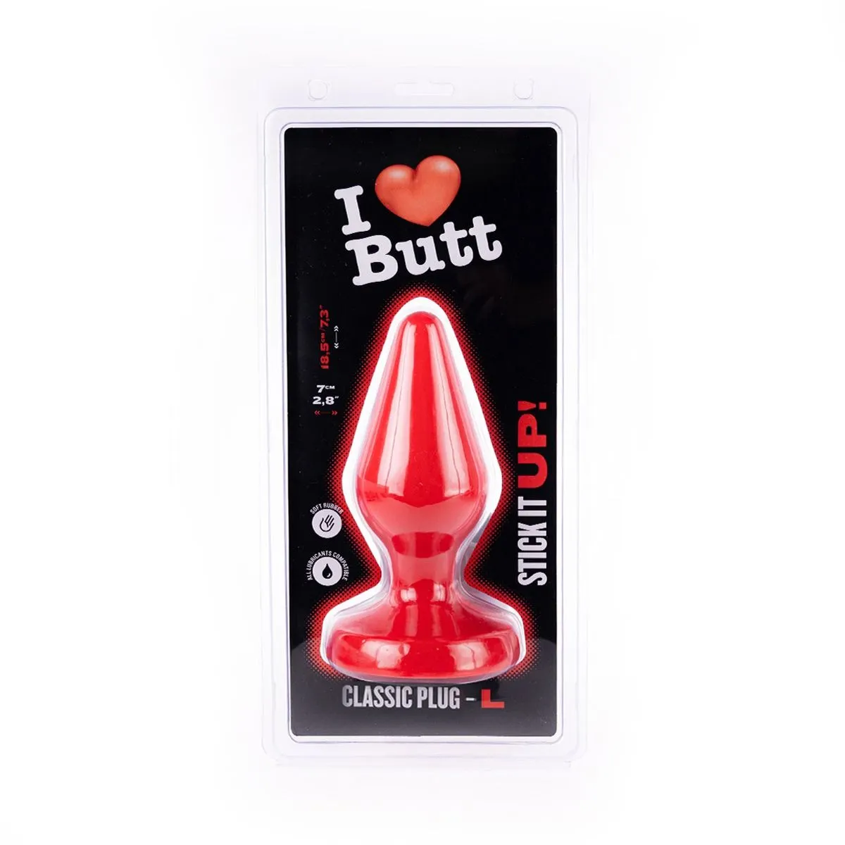 I Love Butt I ♥ Butt - Klassieke Buttplug - L - Rood 5 I Love Butt I ♥ Butt - Klassieke Buttplug - L - Rood - Afbeelding 5
