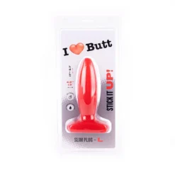 I Love Butt I ♥ Butt - Slanke Buttplug - L - Rood -Cock & Ball Toys winkel I Butt Slanke Buttplug L rood 5