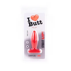 I Love Butt I ♥ Butt - Slanke Buttplug - M - Rood 10 I Love Butt I ♥ Butt - Slanke Buttplug - M - Rood -Cock & Ball Toys winkel I Butt Slanke Buttplug M rood 5