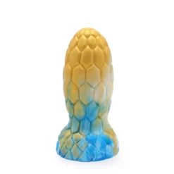 Kiotos Monstar - Buttplug ALIEN EGG 7 - 17.5 X 7.5 Cm - Tie Dye Goud/Blauw