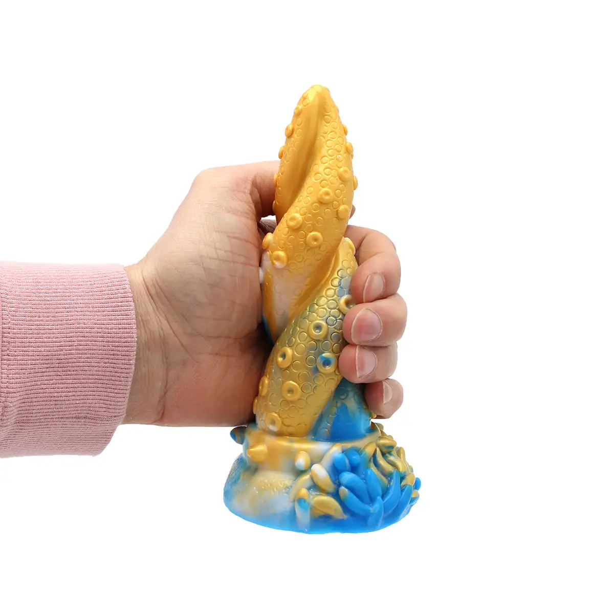 Kiotos Monstar - Dildo Beast 18 - Goud/Blauw/Wit 2 Kiotos Monstar - Dildo Beast 18 - Goud/Blauw/Wit - Afbeelding 2