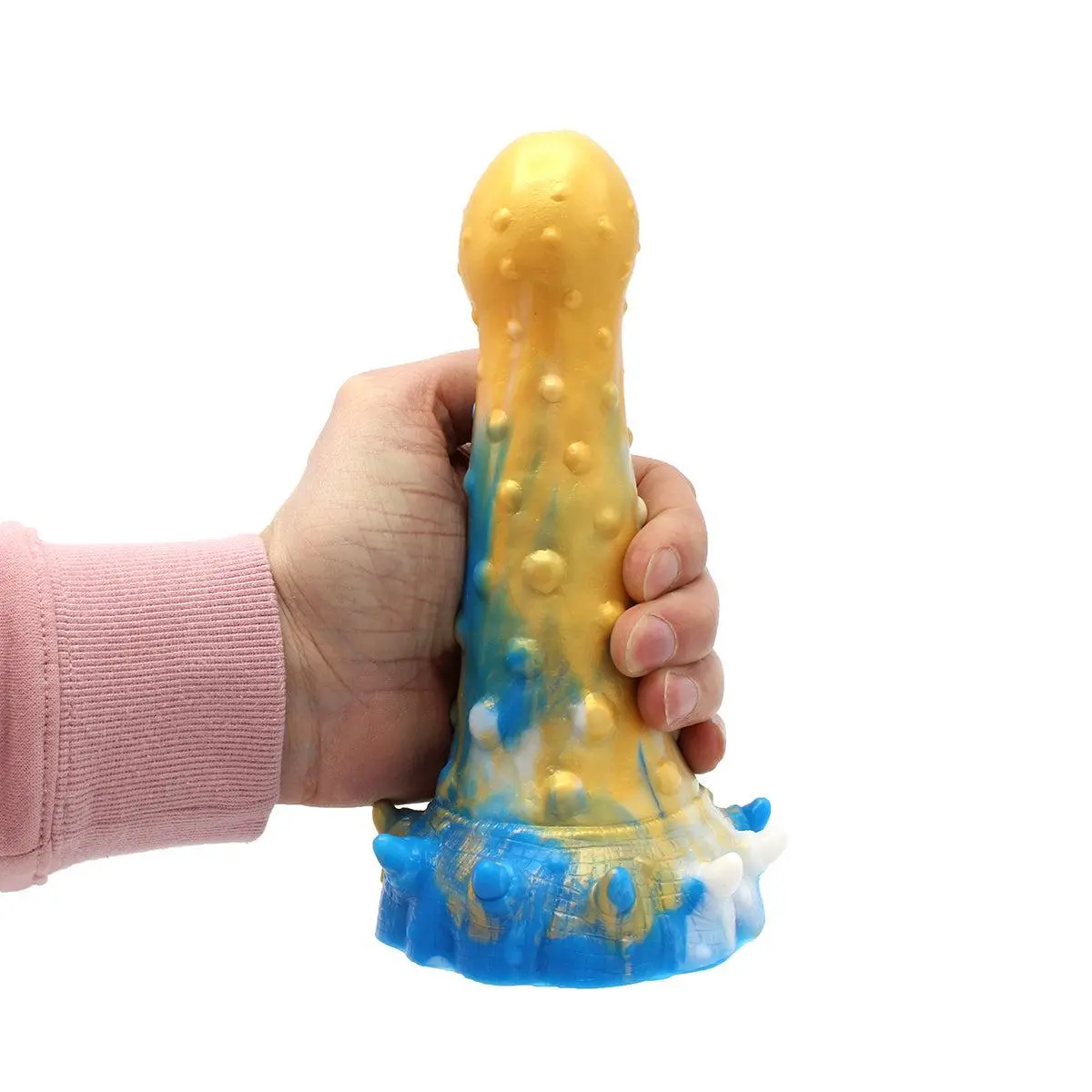 Kiotos Monstar - Dildo Beast 20 - Goud/Blauw/Wit 2 Kiotos Monstar - Dildo Beast 20 - Goud/Blauw/Wit - Afbeelding 2