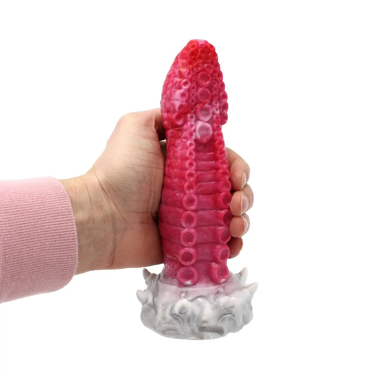 Kiotos Monstar - Dildo Beast 24 - 21 X 6 Cm - Roze/Grijs/Wit 2 Kiotos Monstar - Dildo Beast 24 - 21 X 6 Cm - Roze/Grijs/Wit - Afbeelding 2