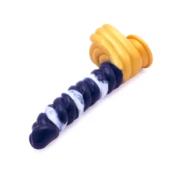 Kiotos Monstar - Dildo Beast 37 - 23.5 X 4 Cm - Wit/Goud/Blauw -Cock & Ball Toys winkel Kiotos Monstar Dildo Beast 37 23 5 x 4 cm witgoudblauw 7