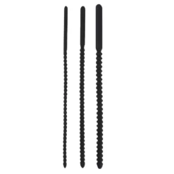 Kiotos Set Van 3 Geribbelde Sounds/Dilators - Zwart -Cock & Ball Toys winkel Kiotos Set van 3 Geribbelde SoundsDilators zwart 4