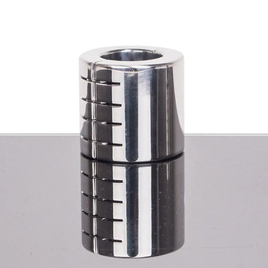 Kiotos Steel - Ballstretcher RVS Met Groeven Scharnierend 56 Mm Hoog Ø 35 Mm 1 Kiotos Steel - Ballstretcher RVS Met Groeven Scharnierend 56 Mm Hoog Ø 35 Mm