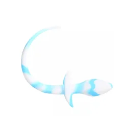 Kiotos X - Hondenstaart Anaalplug - Blauw/Wit