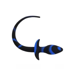 Kiotos X - Hondenstaart Anaalplug - Blauw/Zwart