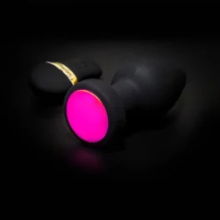 Lang Loys Kleine Vibrerende Buttplug Met Remote Control En Gekleurde LED Verlichting -Cock & Ball Toys winkel Kleine Vibrerende Buttplug met remote control en gekleurde LED verlichting 8
