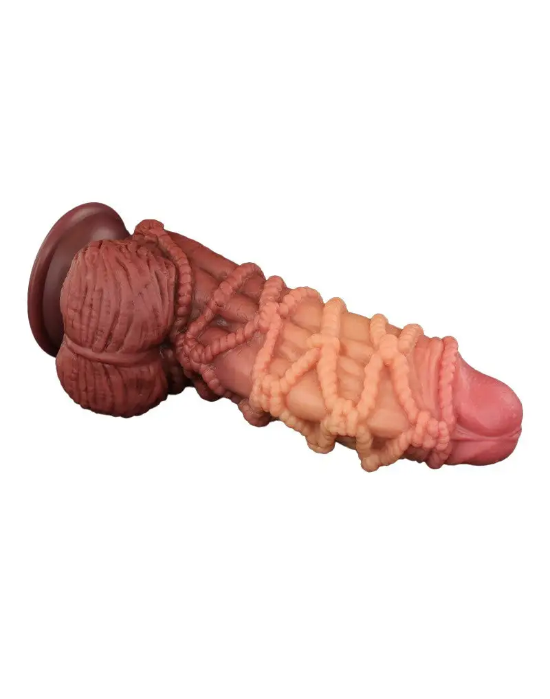 LoveToy - XXL Extreme Dildo Met Touw Motief - Lengte 24 Cm - Bruin/Nude 11 LoveToy - XXL Extreme Dildo Met Touw Motief - Lengte 24 Cm - Bruin/Nude - Afbeelding 11