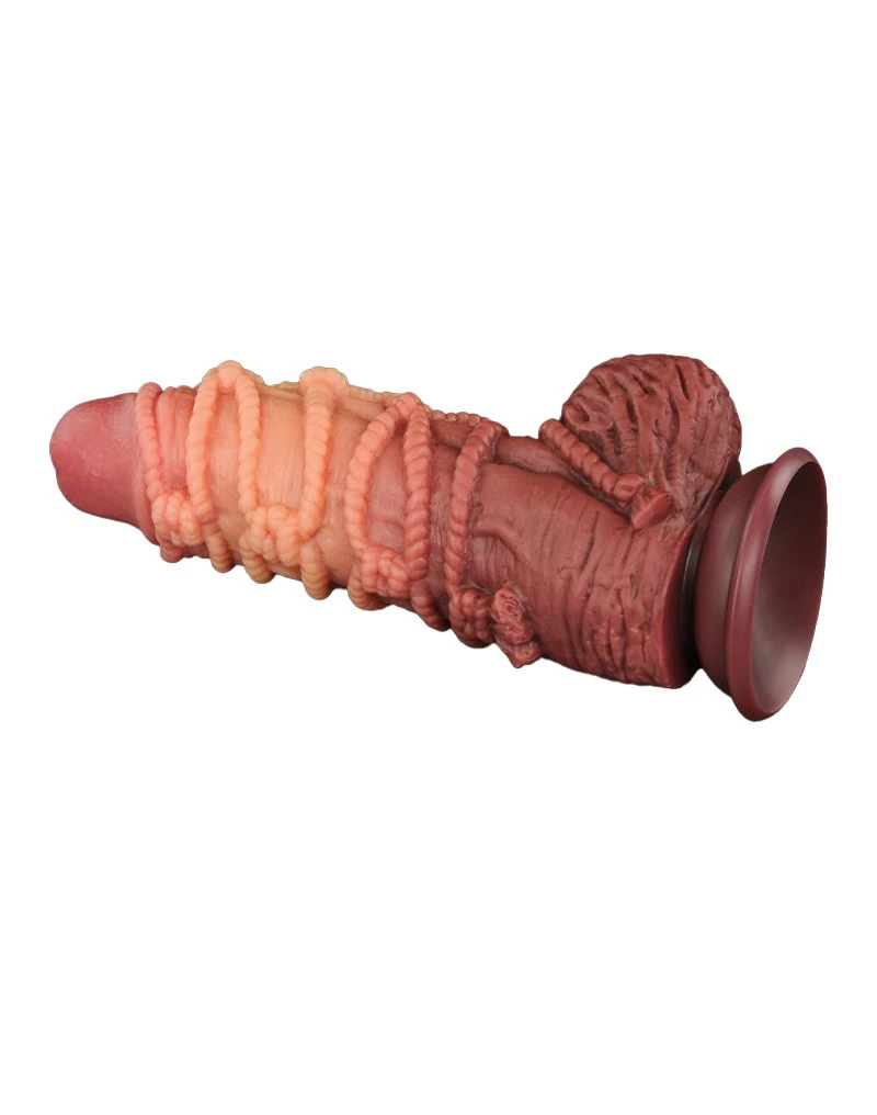 LoveToy - XXL Extreme Dildo Met Touw Motief - Lengte 24 Cm - Bruin/Nude 12 LoveToy - XXL Extreme Dildo Met Touw Motief - Lengte 24 Cm - Bruin/Nude - Afbeelding 12
