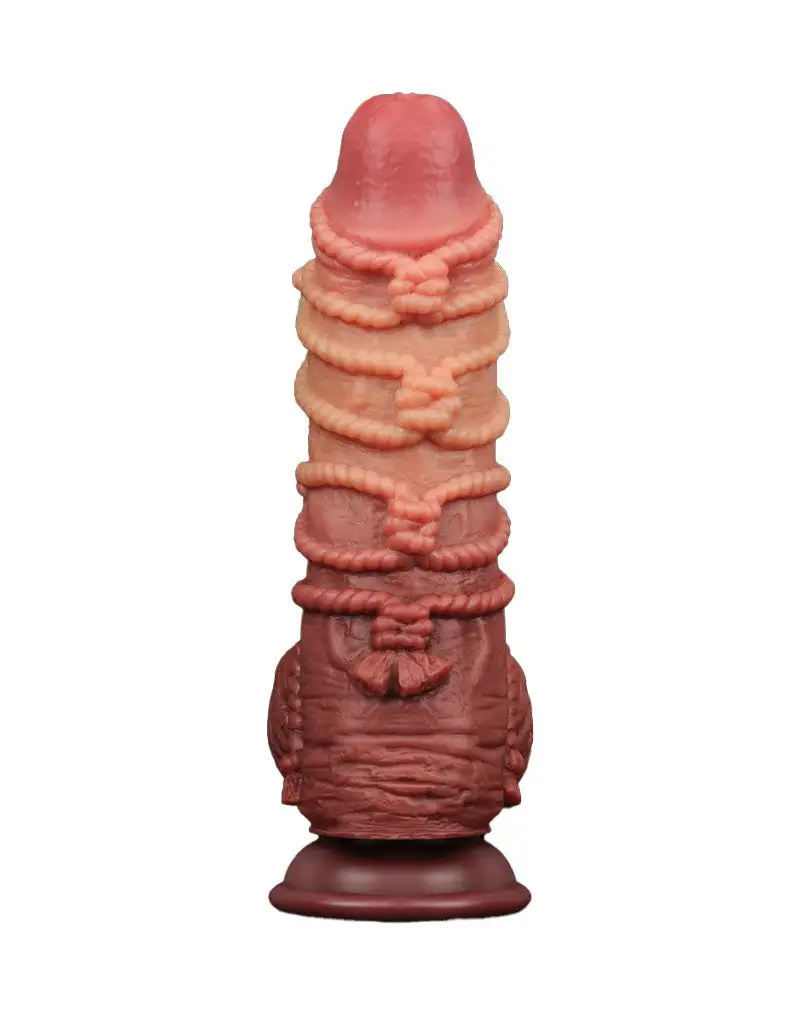 LoveToy - XXL Extreme Dildo Met Touw Motief - Lengte 24 Cm - Bruin/Nude 8 LoveToy - XXL Extreme Dildo Met Touw Motief - Lengte 24 Cm - Bruin/Nude - Afbeelding 8