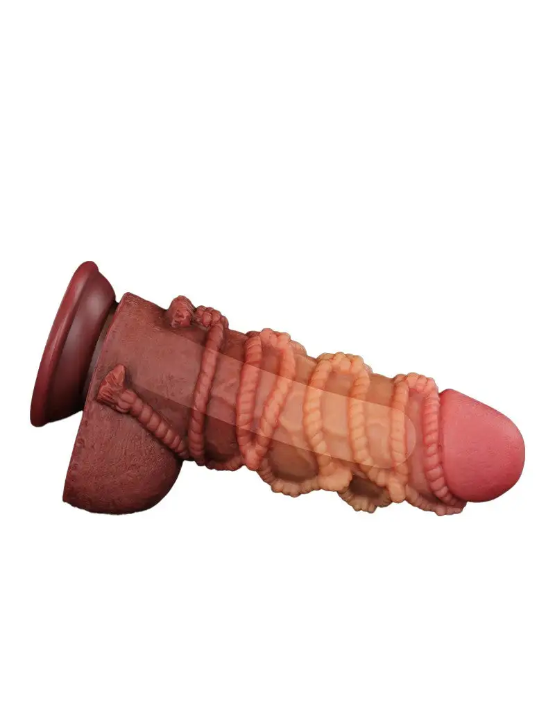 LoveToy - XXL Extreme Dildo Met Touw Motief - Lengte 24,5 Cm - Bruin/Lichte Huidskleur 10 LoveToy - XXL Extreme Dildo Met Touw Motief - Lengte 24,5 Cm - Bruin/Lichte Huidskleur - Afbeelding 10