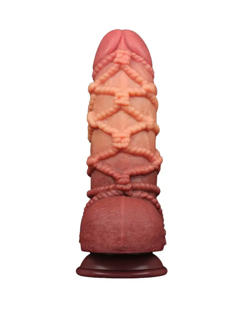 LoveToy - XXL Extreme Dildo Met Touw Motief - Lengte 24,5 Cm - Bruin/Lichte Huidskleur 11 LoveToy - XXL Extreme Dildo Met Touw Motief - Lengte 24,5 Cm - Bruin/Lichte Huidskleur - Afbeelding 11
