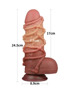 LoveToy - XXL Extreme Dildo Met Touw Motief - Lengte 24,5 Cm - Bruin/Lichte Huidskleur 18 LoveToy - XXL Extreme Dildo Met Touw Motief - Lengte 24,5 Cm - Bruin/Lichte Huidskleur -Cock & Ball Toys winkel LoveToy XXL Extreme Dildo met Touw Motief Lengte 245 cm BruinLichte Huidskleur 3