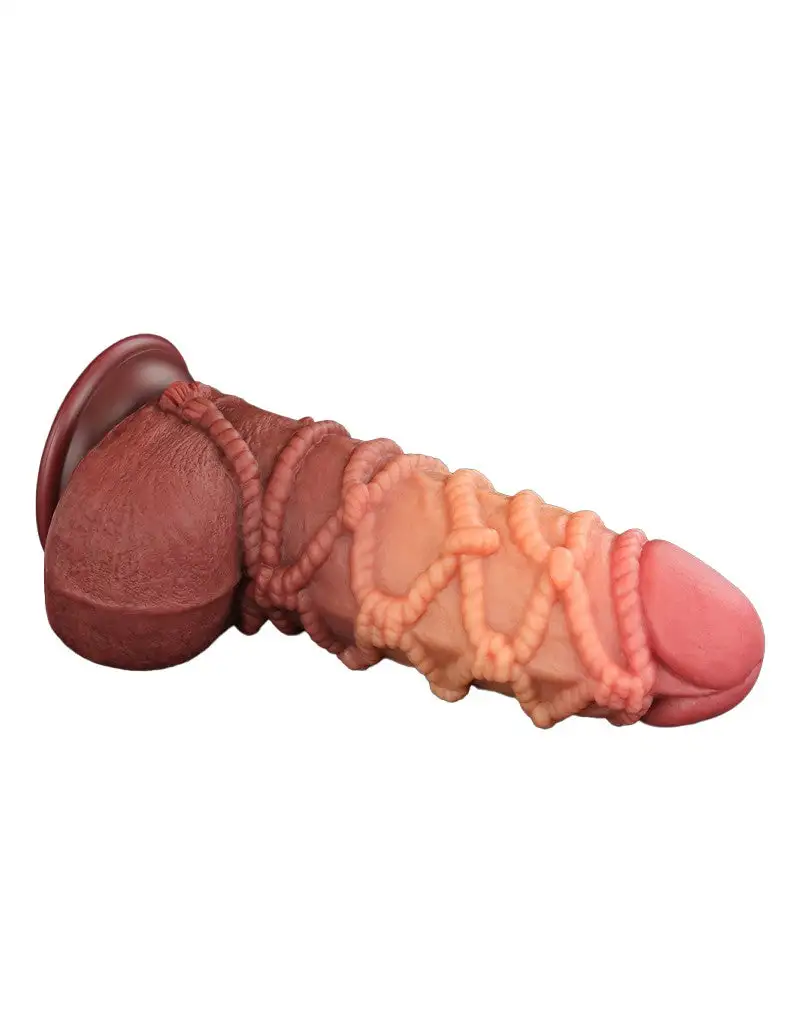 LoveToy - XXL Extreme Dildo Met Touw Motief - Lengte 24,5 Cm - Bruin/Lichte Huidskleur 5 LoveToy - XXL Extreme Dildo Met Touw Motief - Lengte 24,5 Cm - Bruin/Lichte Huidskleur - Afbeelding 5